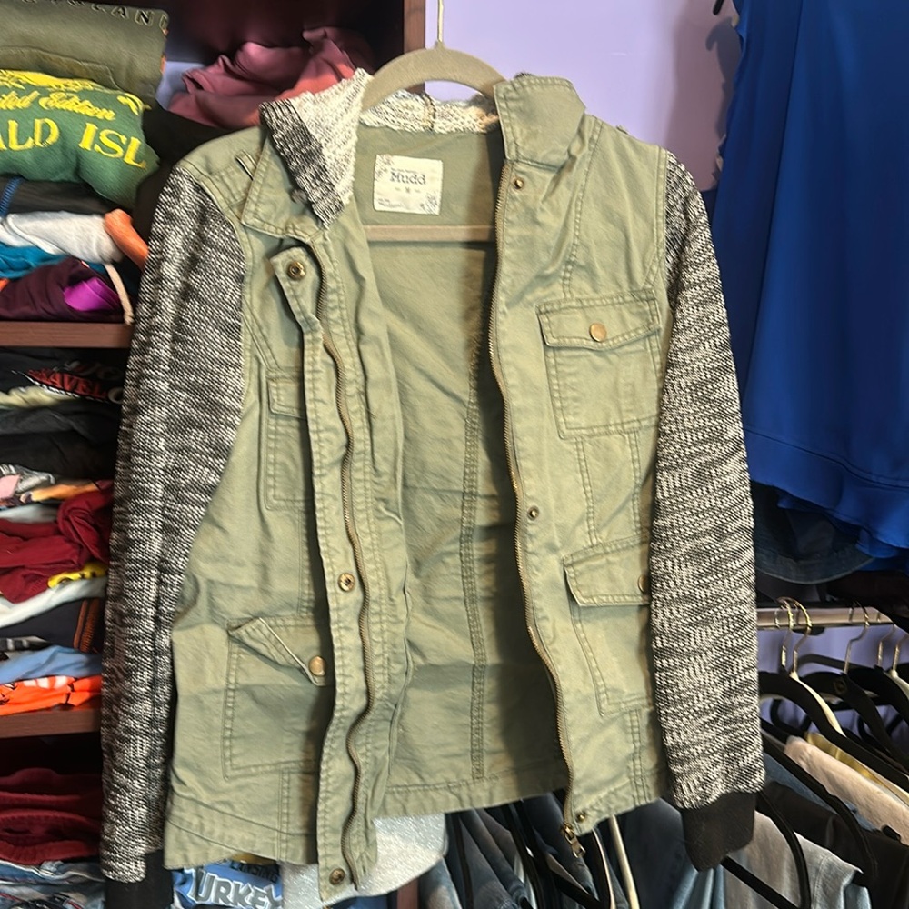 Denim and sweater jacket